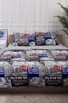 Комплект постельного белья Moon&Star Бязь Gold Люкс New York King Size 220x240 см наволочки 2х40х60 см (MS-820002972)