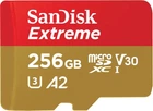 Карта памяти MicroSDXC 256GB C10 SanDisk Extreme V30 U3 R190/W130MB/s + SD (SDSQXAV-256G-GN6MA)