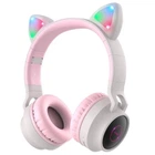 Наушники беспроводные Hoco W27 Cat Ear Wireless Headphones Pink\Grey