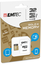 Карта пам'яті Emtec microSD UHS-I U1 Elite Gold 32GB + SD адаптер (ECMSDM32GHC10GP) - зображення 2