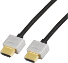 Kabel Reekin HDMI - HDMI Full HD Ultra Slim 1 m Silver/Black (HDMI-009-1M) - obraz 1