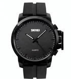 Часы классические мужские Skmei 1208 (Черные з черным циферблатом)