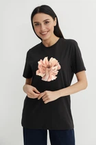 Чорна футболка "Магнолія" 2XL (9001355)