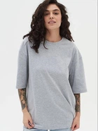 Футболка хлопковая оверсайз длинная женская Ray Oversize Unisex U0104W L/XL Серая (RAY2000000023724)