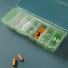 Органайзер для таблеток на 7 отделений MVM 15.8x6.2x2.7 см Прозрачный/Зеленый - изображение 2