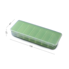 Органайзер для таблеток на 7 отделений MVM 15.8x6.2x2.7 см Прозрачный/Зеленый - изображение 4