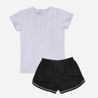 Zestaw dziecięcy (koszulka + szorty) dla dziewczynki Tup Tup SP100DZ-1010 110 cm Biały/Czarny (5907744051716) - obraz 1