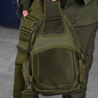 Нагрудна сумка-слінг "Silver Knight" 9 л Oxford / Рюкзак однолямний із системою кріплення MOLLE олива - зображення 8
