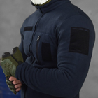 Чоловіча флісова Кофта ДСНС із Липучками під шеврони / Щільна Фліска синя розмір 2XL - зображення 5
