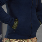 Чоловіча флісова Кофта ДСНС із Липучками під шеврони / Щільна Фліска синя розмір S - зображення 6