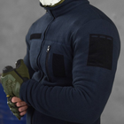 Чоловіча флісова Кофта ДСНС із Липучками під шеврони / Щільна Фліска синя розмір M - зображення 5