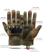 Тактичні рукавички Combat Touch Touchscreen військові Чорний L - зображення 10