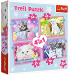 Puzzle Trefl 4w1 Zabawne kotki 207 elementów (5900511343960) - obraz 1