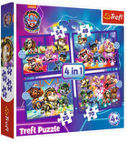 Puzzle Trefl 4w1 Paw Patrol Bohaterowie na ratunek 207 elementów (5900511346213) - obraz 1