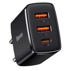 МЗП Baseus Compact Quick Charger 30W QC + PD (1Type-C + 2USB) (CCXJ-E) (Чорний)
