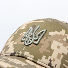 Зимова тактична кепка піксель з гербом розмір M, бейсболка хакі із зовнішніми вухами на флісі, патріотичний бейс з вишивкою - зображення 4