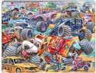 Puzzle Larsen Wyścig Monster Trucków 35 elementów (7023852134573) - obraz 1