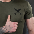 Потовідвідна чоловіча футболка з принтом Coolmax олива розмір M - зображення 5