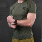 Потовідвідна чоловіча футболка з принтом Coolmax олива розмір 2XL - зображення 3