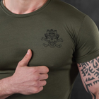 Потовідвідна чоловіча футболка Coolmax з принтом "Череп" олива розмір 2XL - зображення 5