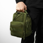 Качественная тактическая сумка водоотталкивающая, тактическая слинг, укрепленная, хаки - изображение 9