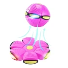 Летающий мяч трансформер с LED подсветкой Фрисби НЛО Flat Ball Disc Летающая тарелка для детей Розовый