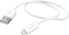 Kabel Hama Lightning - USB Type-A M/M 1 m White (4047443486097) - obraz 1