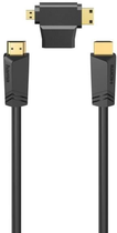 Кабель Hama HDMI + Адаптер mini/micro HDMI F/M 1.5 м Black (4047443434661)