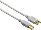 Kabel Hama USB Type A - USB Type B M/F M/M 1.5 m Grey (4047443442376)