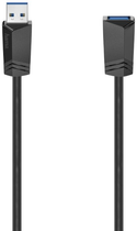 Kabel Hama USB Type A M/F 5 m Black (4047443443779) - obraz 1