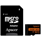 Карта пам'яті Apacer microSDXC 64GB (UHS-I U3) W-80 MB/s, R-100 MB/s Class 10 A2 V30 (AP64GMCSX10U8-R) + SD Adapter