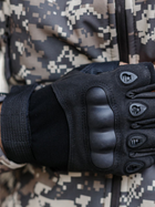 Тактичні перчатки, рукавички армійські без пальців (чорні) ON-012 - изображение 3