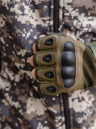 Тактичні перчатки, рукавички армійські без пальців (олива) ON-013 - изображение 8