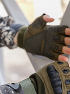 Тактичні перчатки, рукавички армійські без пальців (олива) ON-013 - зображення 9