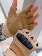 Тактичні перчатки, рукавички армійські без пальців (койот) ON-011 - изображение 3