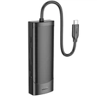 HUB HOCO HB43 7в1 Type-C to HDTV+SD/TF+USB3.0+USB2.0+Type-C 2.0+PD 2М Multiport конвертер Адаптер перехідник Чорний