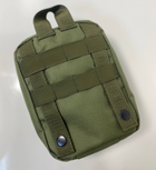 Подсумок для аптечки M-KET Хаки военный с 2 карманами и резинками крепление на тактический пояс или систему MOLLE размеры 19х14х8 см - изображение 5