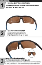 Захисні окуляри тактичні з поляризацією blue 5 лінз One siz+ - зображення 5
