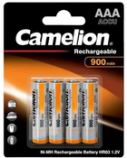 Akumulatory Camelion Rechargeable AAA Micro 1.2 V 900 mAh 4 szt (17009403) - obraz 1