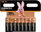 Лужні батарейки Duracell Plus Extra Life Mignon AA 1.5 В LR06 16 шт (5000394141025) - зображення 1