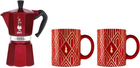 Kawiarka Bialetti Moka Express Red 250 ml + Kubek 330 ml 2 szt (AGDBLTZAP0060) - obraz 1