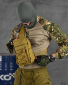 Тактическая патрульная сумка-слинг Silver Knight 1л однолямочная койот (85752) - изображение 8