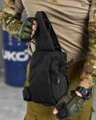 Тактична патрульна сумка-слінг Silver Knight 1л однолямкова чорна (85750) - зображення 3
