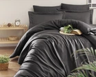 Турецкое постельное белье First Choice Cotton Satin Snazzy Anthracite семейное