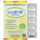 Пробіотики, California Gold Nutrition, LactoBif 65, 65 млрд КУО, 30 капсул