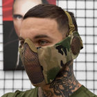 Маска для страйкболу із захистом вух із вентиляцією, Тактична маска зелена з сіткою на обличчя Multicam UKR - зображення 7