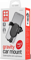 Автотримач для телефона ColorWay Metallic Gravity Holder Black (CW-CHG01-BK) - зображення 6