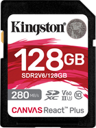 Карта пам'яті Kingston SDXC 128GB Canvas React Plus Class 10 UHS-II U3 V60 (SDR2V6/128GB) - зображення 1