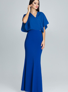 Sukienka kopertowa długa letnia damska Figl M577 S Niebieska (5902194344265) - obraz 1