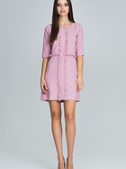 Sukienka trapezowa damska mini Figl M618 XL Różowa (5902194350563) - obraz 1